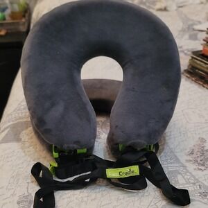 FaceCradle Memory Foam Travel Neck Pillow in Charcoal Gray